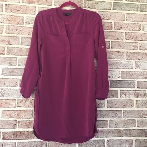 Attention Maroon Shirt Dress